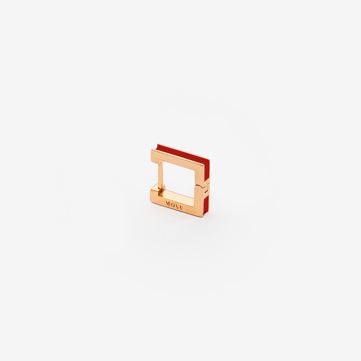 Square burgundy earring
