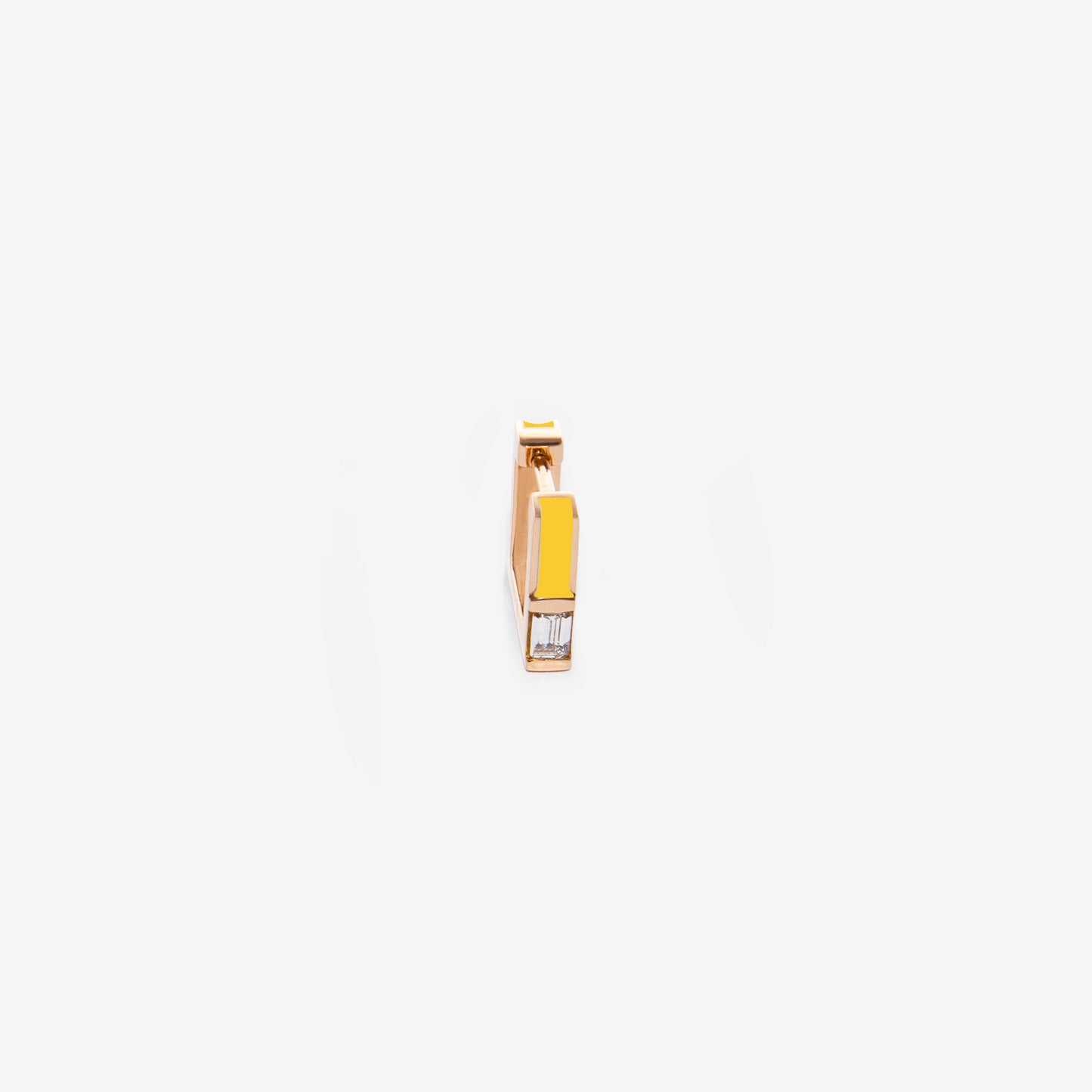 Square yellow diamond earring