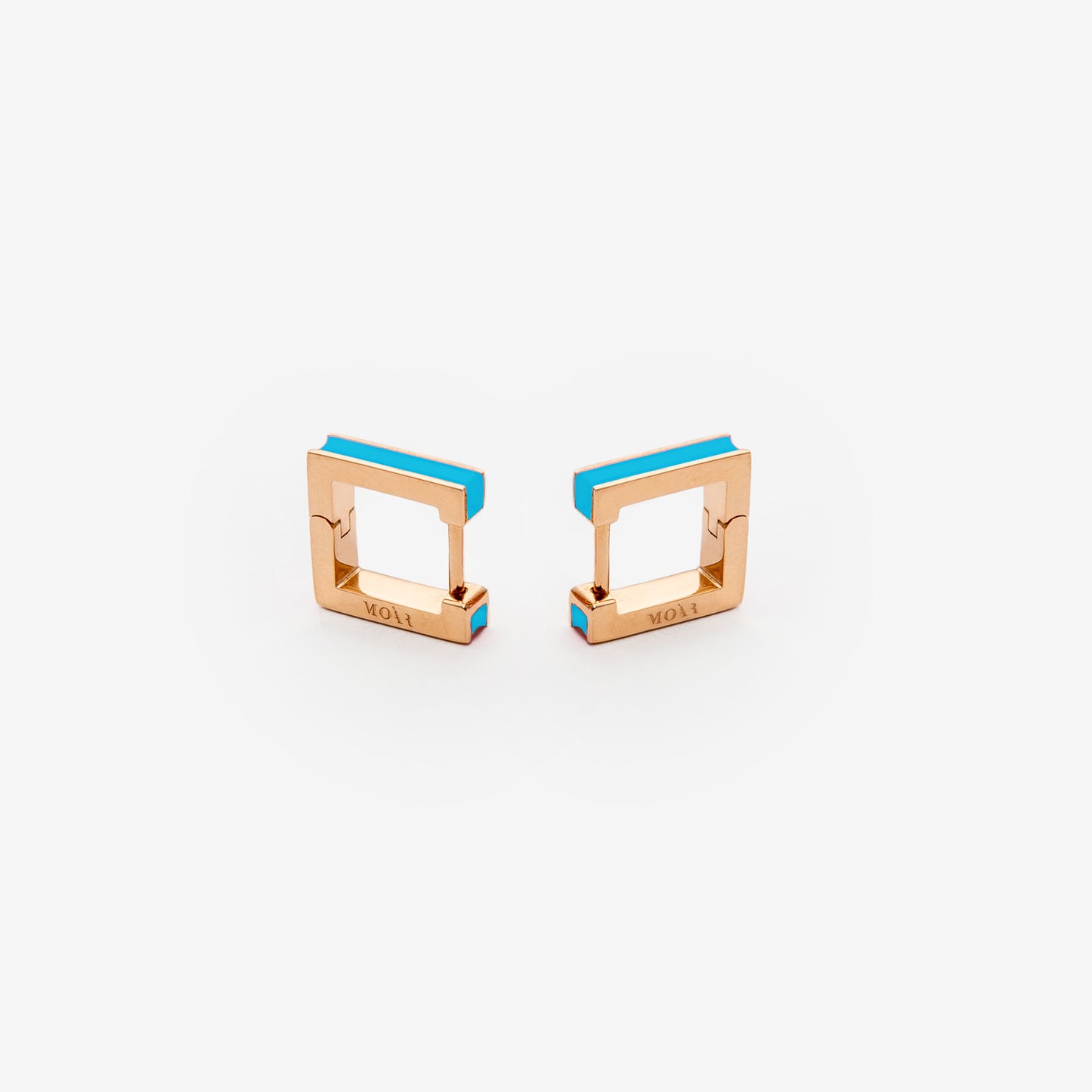 Square blue earrings
