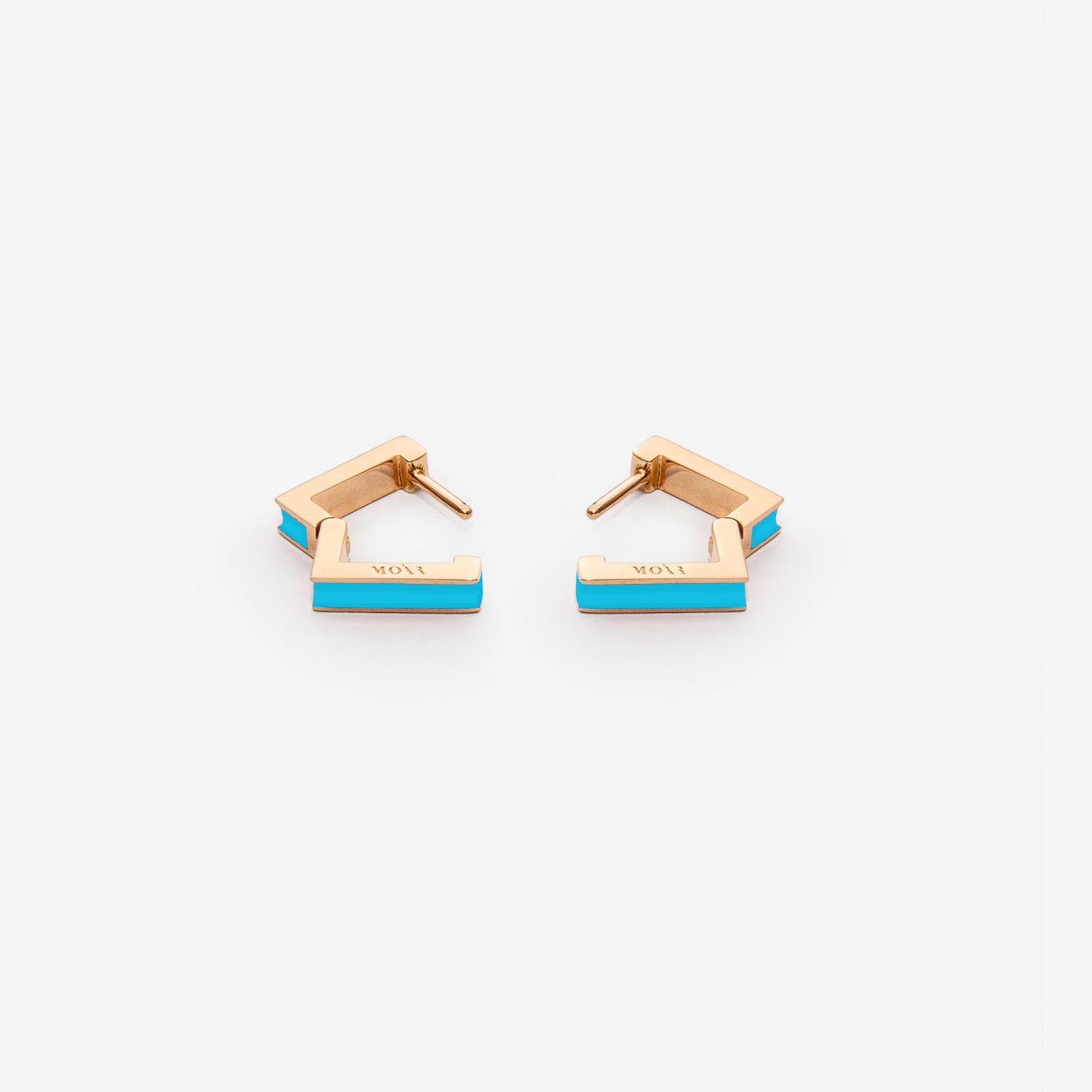 Square blue earrings