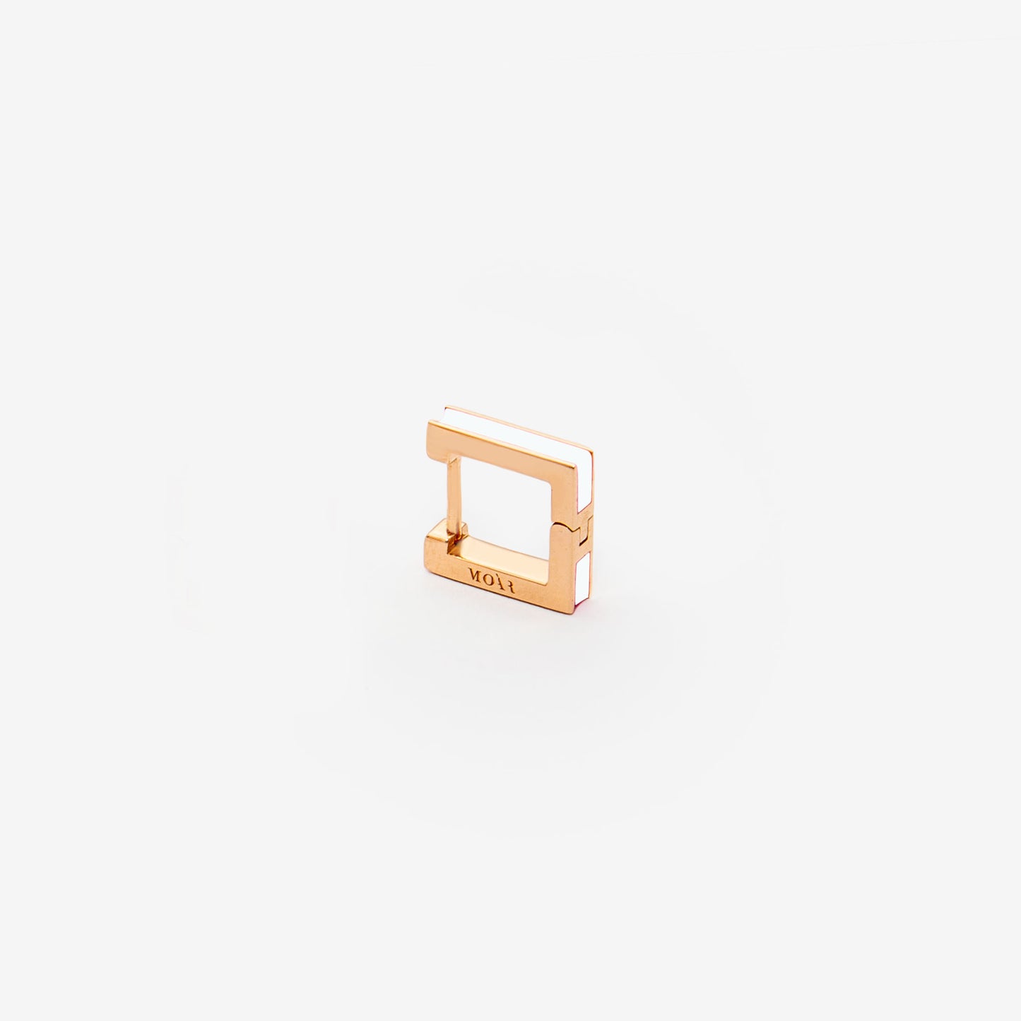Square white earring