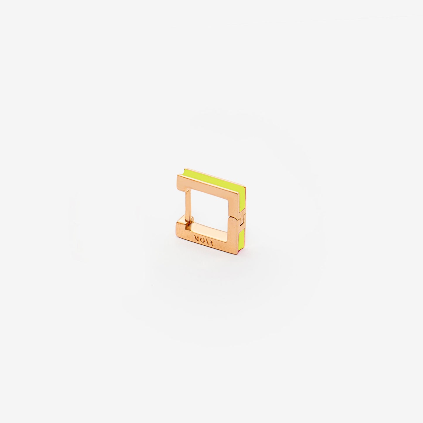 Square lime green earring