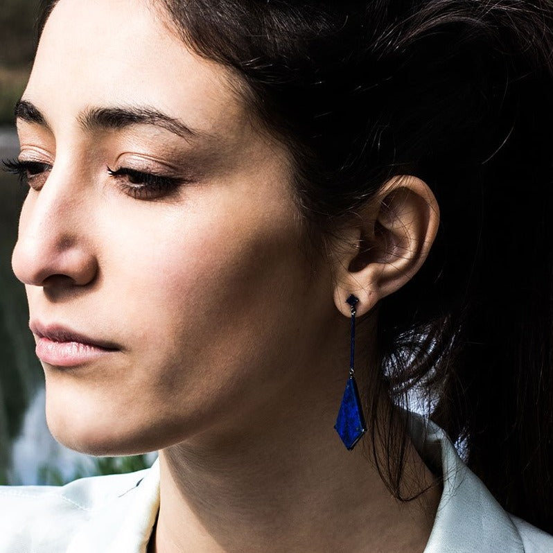 Lapis lazuli and sapphire earrings