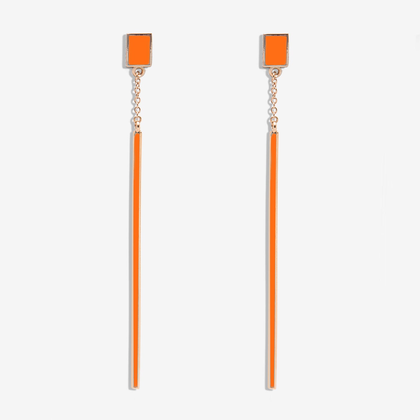 Floating orange drop earrings