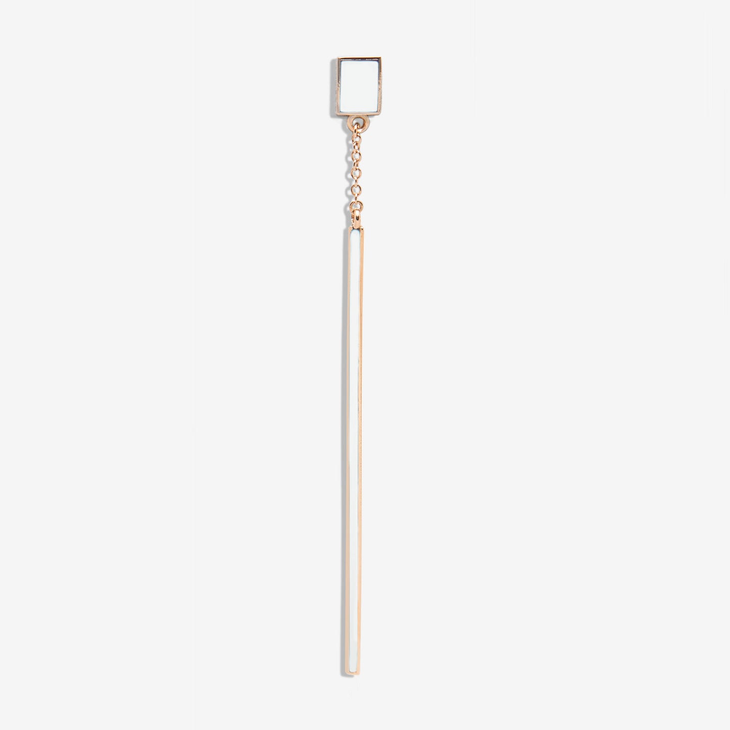 Floating white drop earring