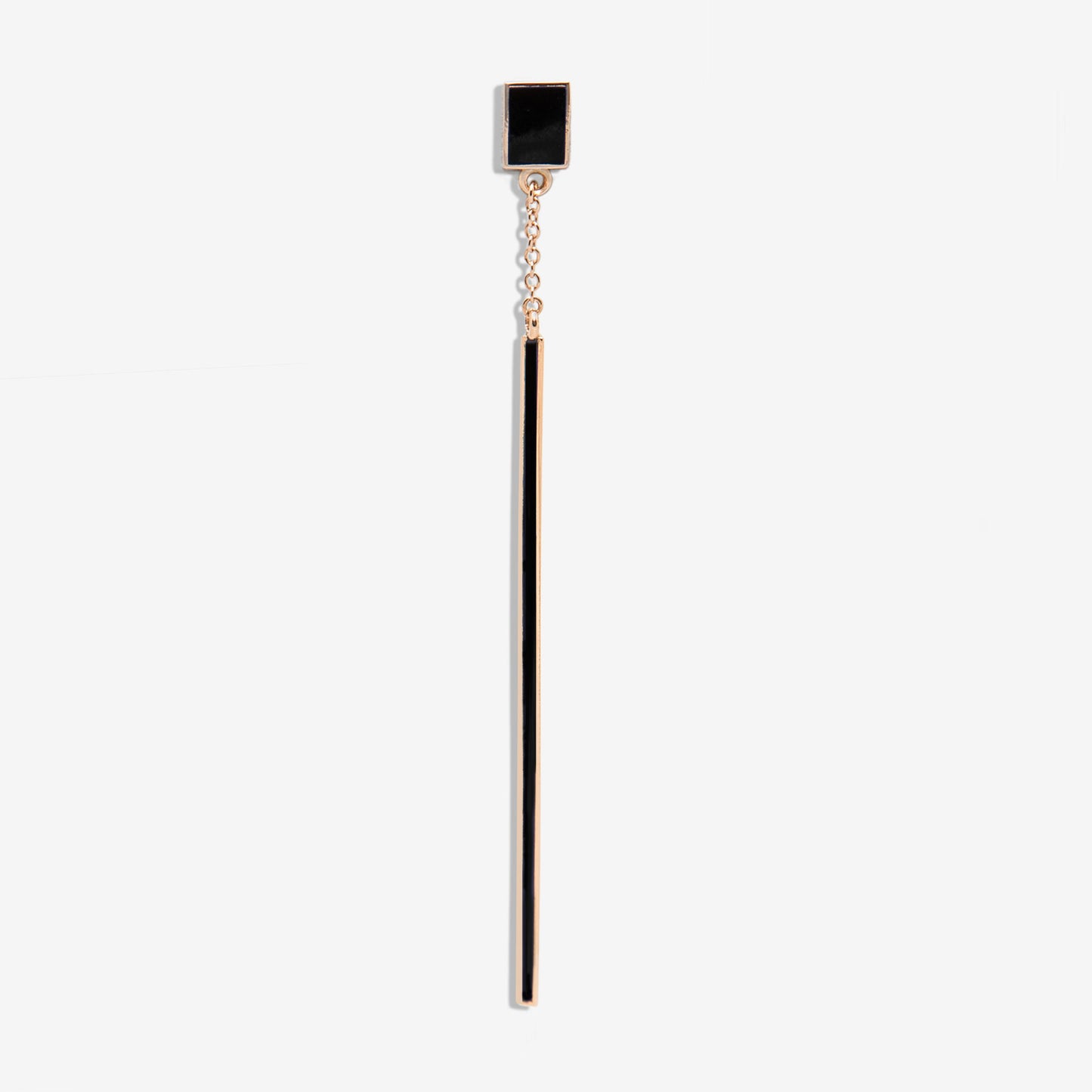 Floating black drop earring