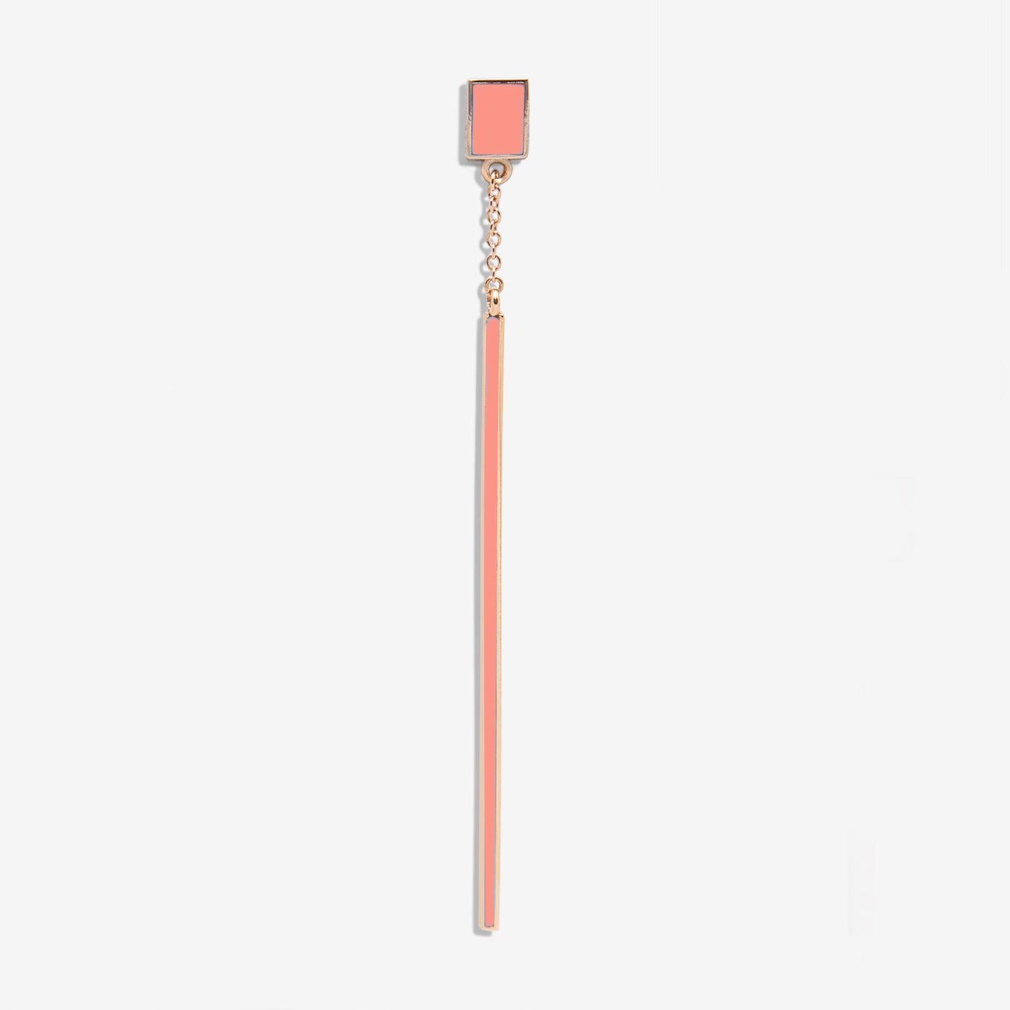 Floating salmon pink drop earring
