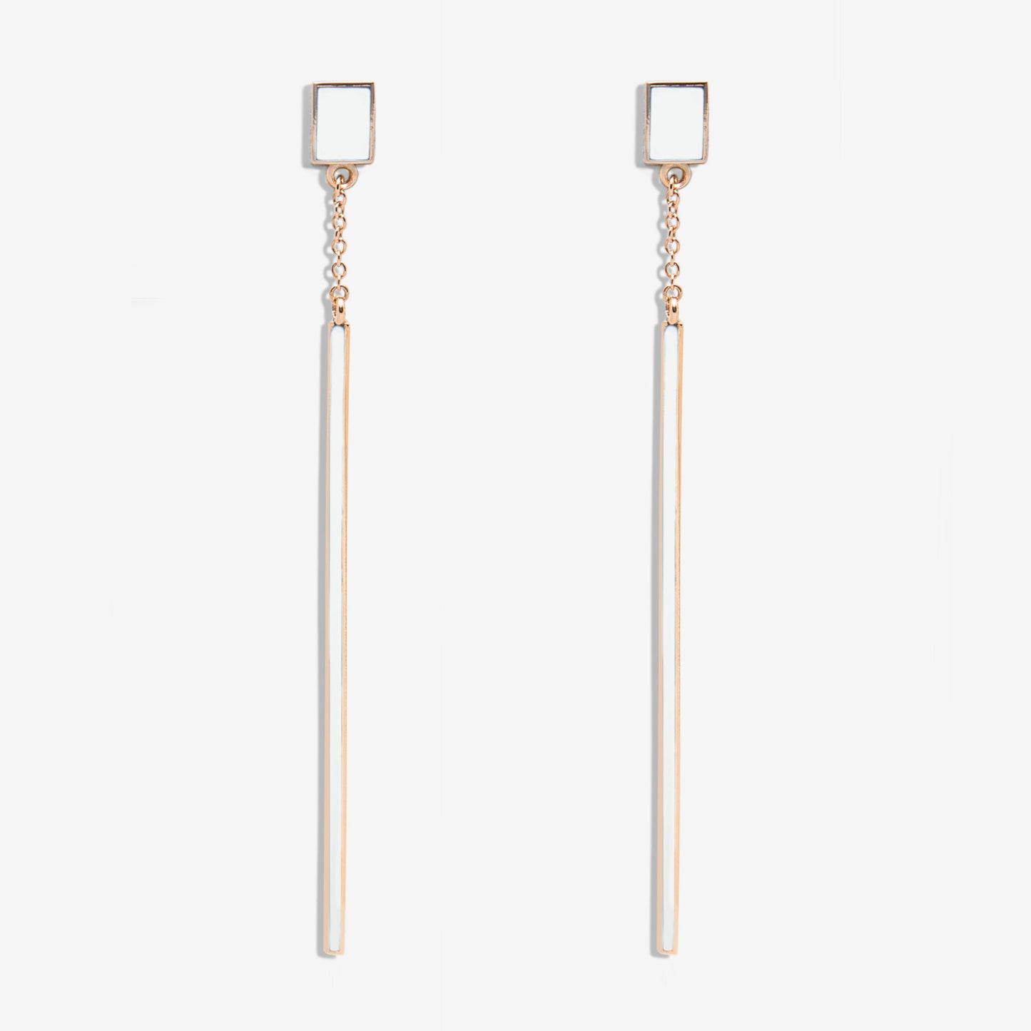 Floating white drop earrings