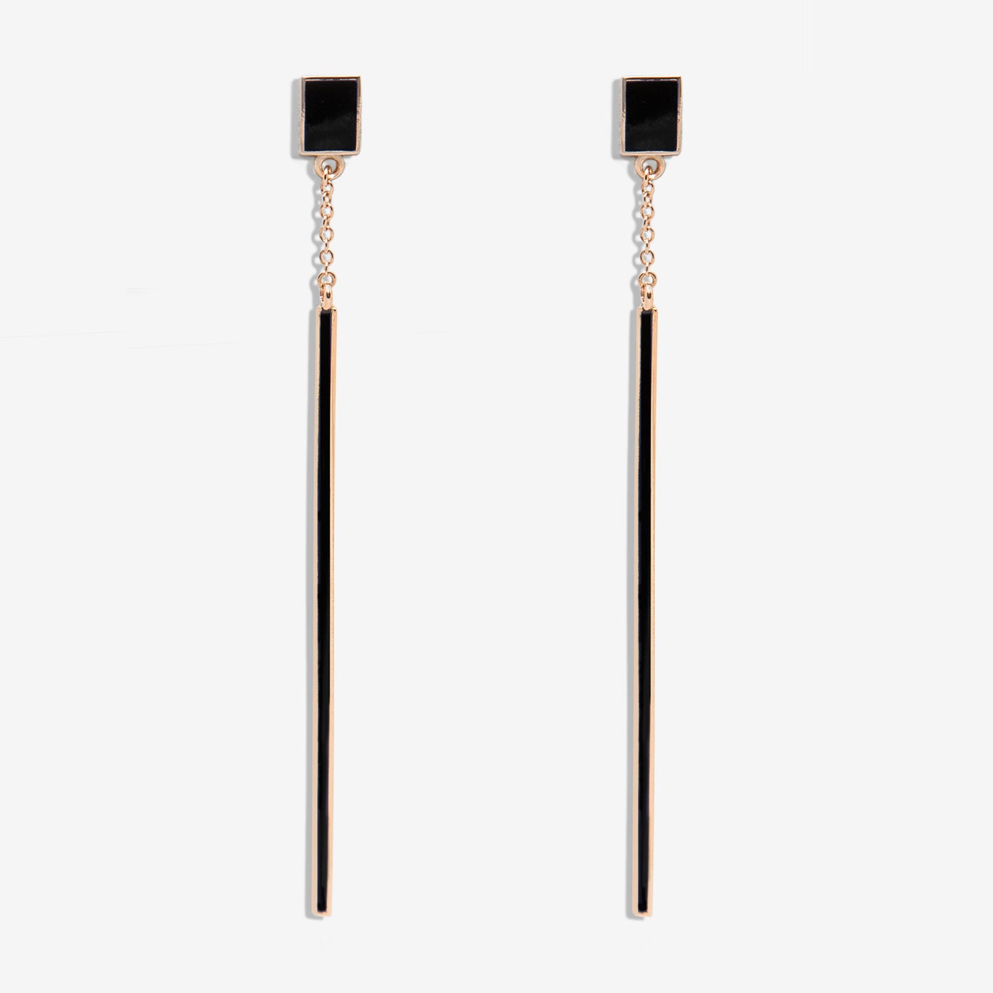 Floating black drop earrings