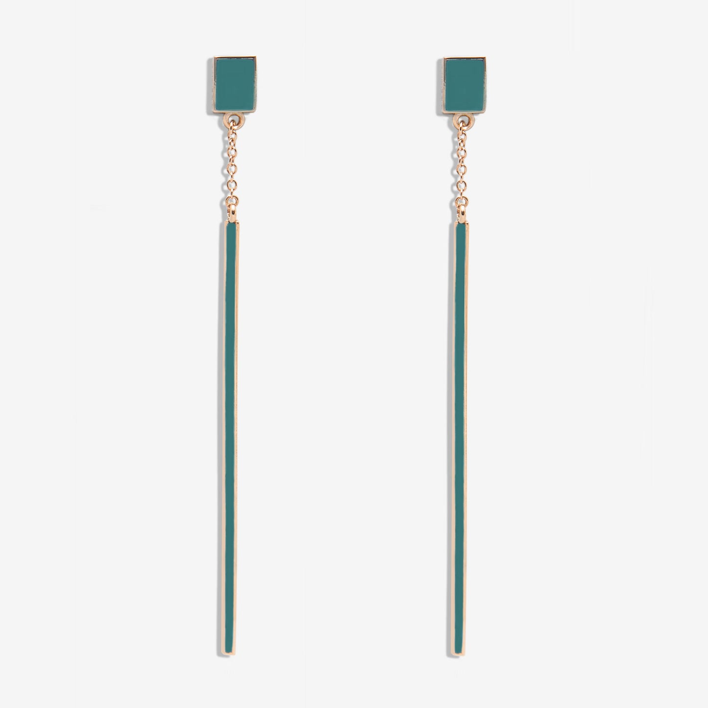 Floating petroleum blue drop earrings