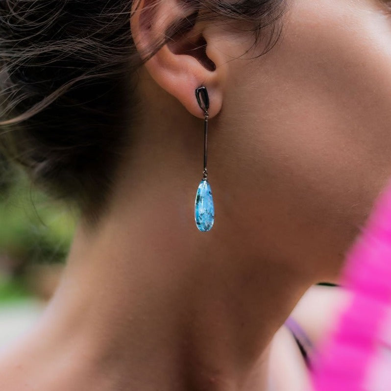 Agate and Rock Crystal Earrings