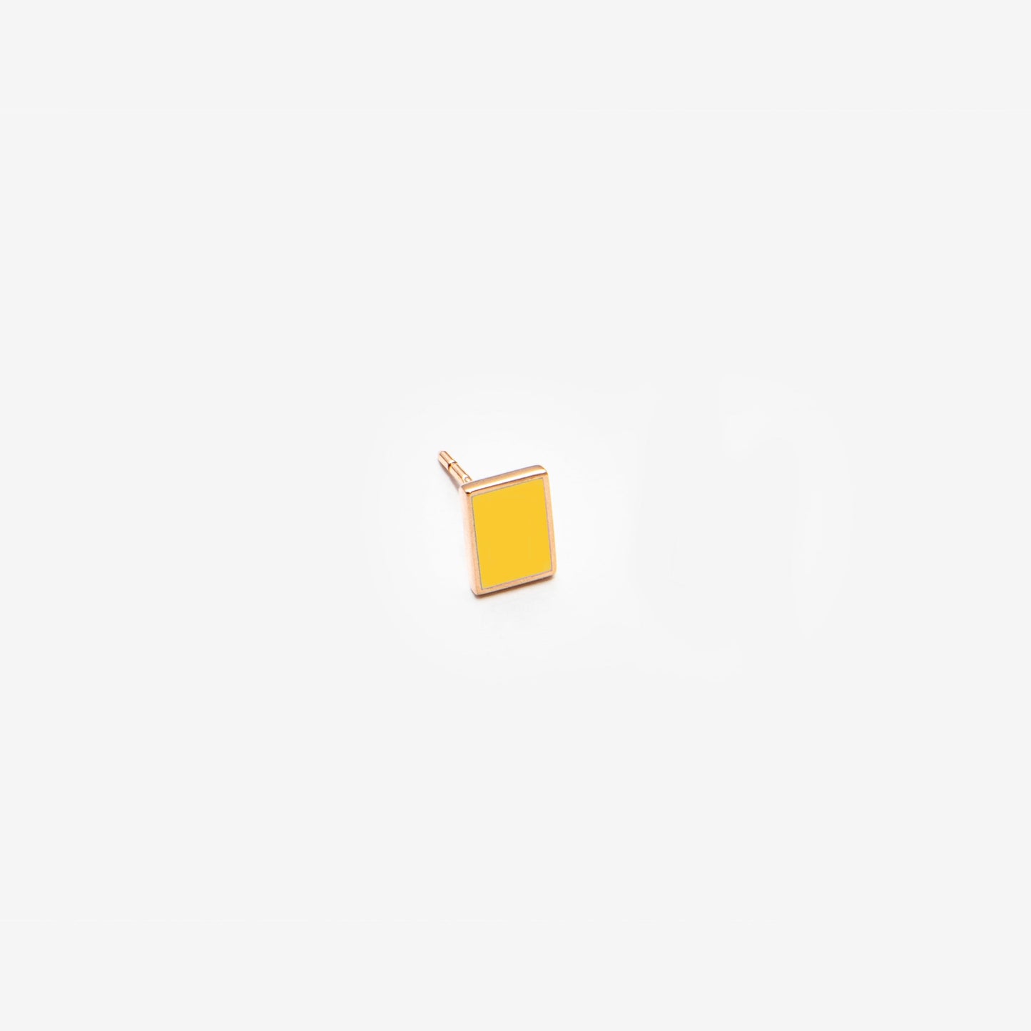 Floating rectangle yellow single earring