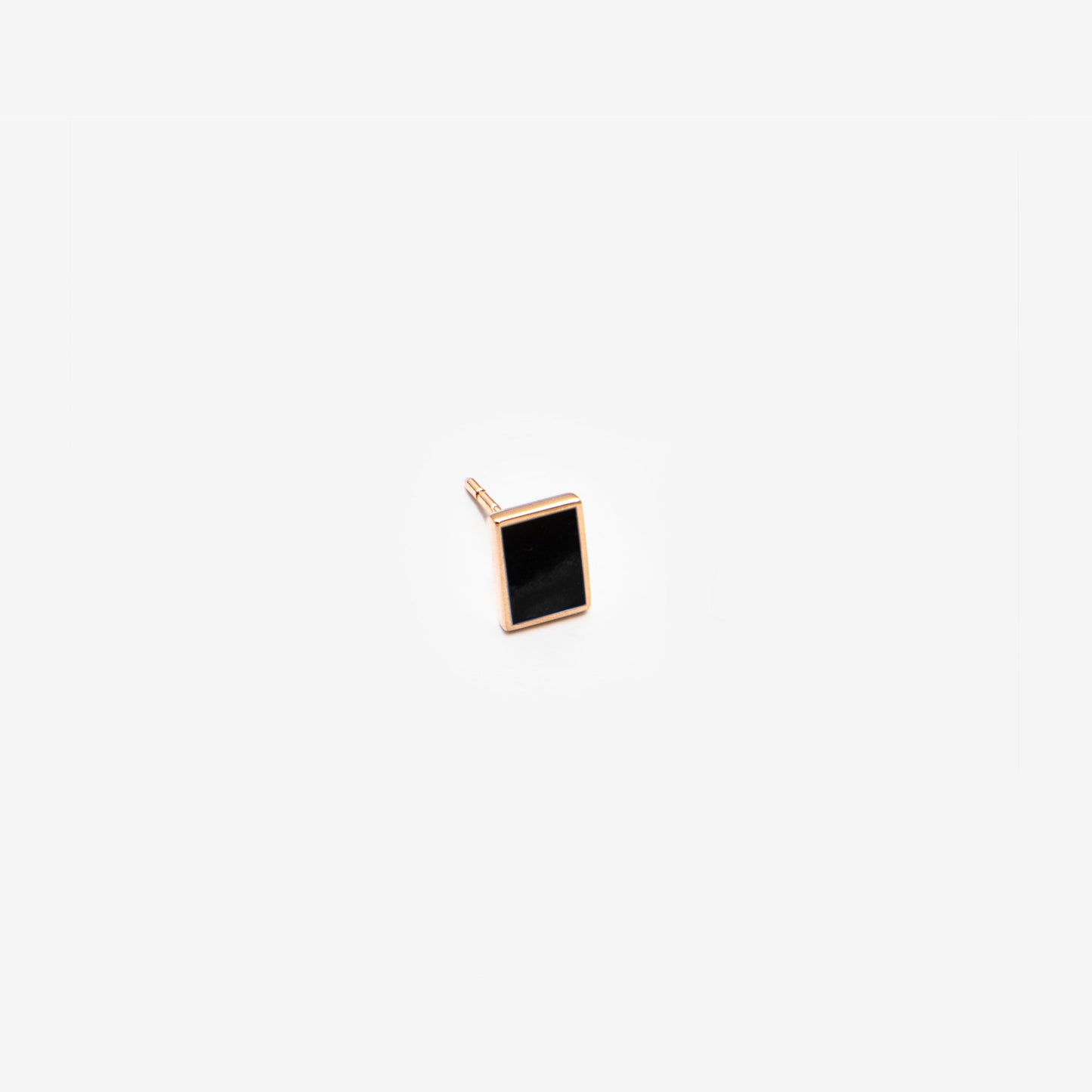 Floating rectangle black single earring
