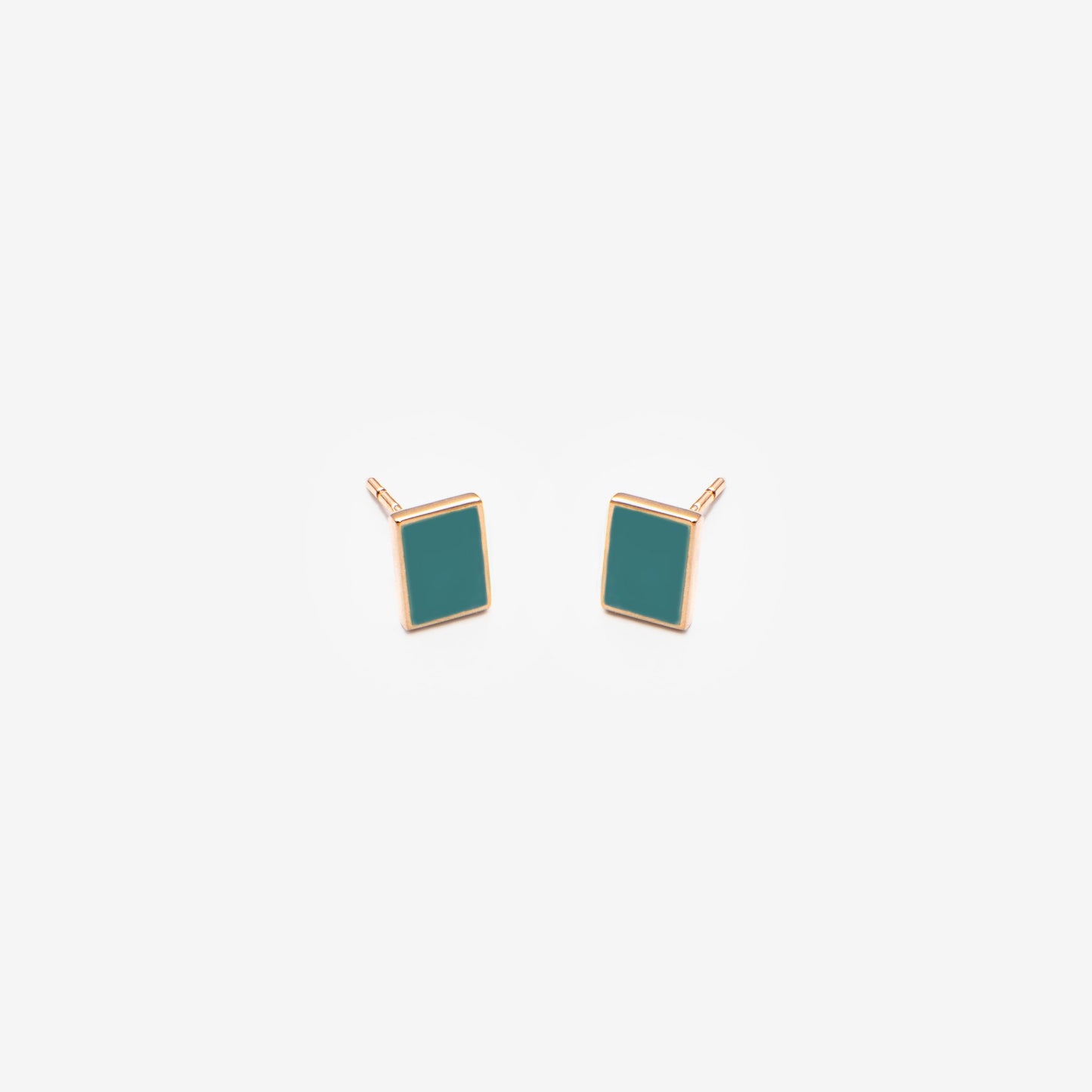 Floating rectangle petroleum blue earrings