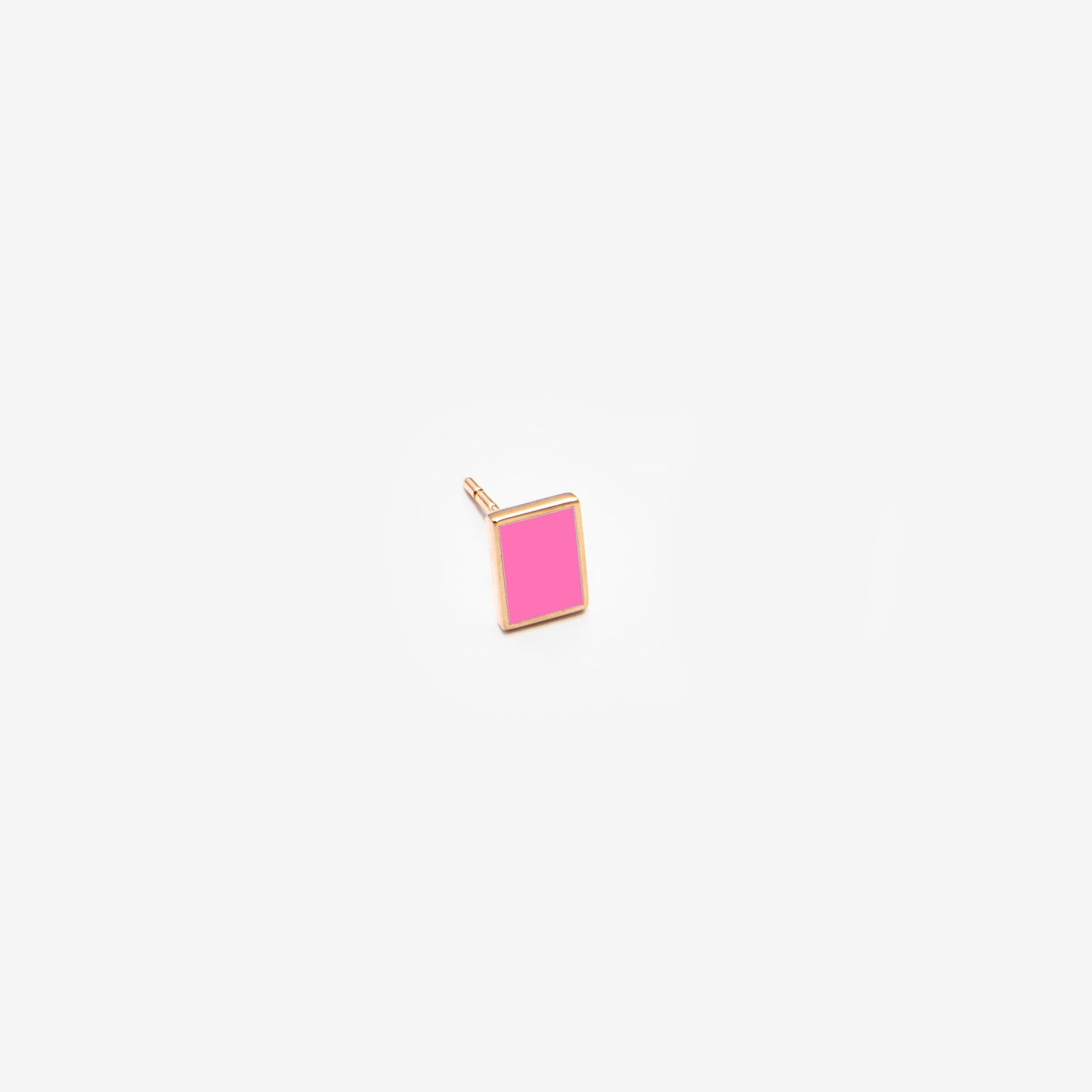 Floating rectangle fluo pink single earring