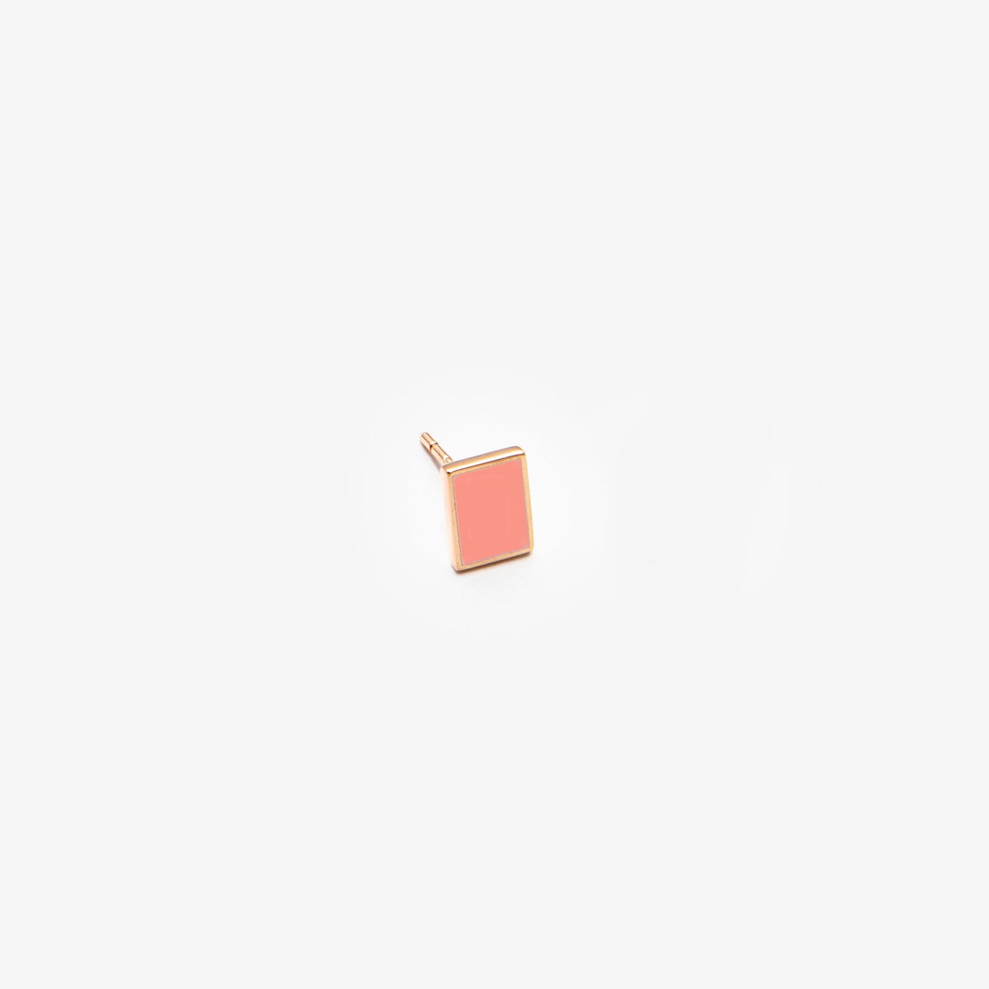 Моно-серьга прямоугольник цвета лосось Floating