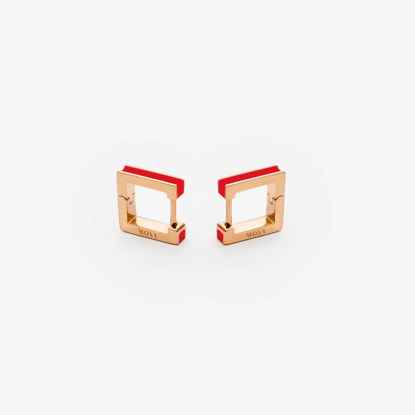 Красные серьги Square