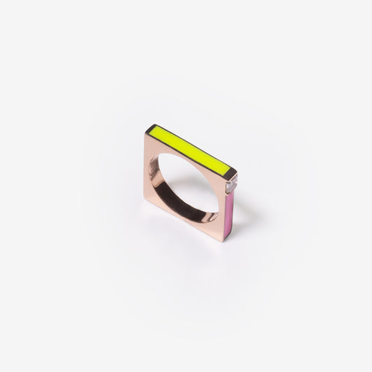 ANELLO QUADRATO CON SMALTO