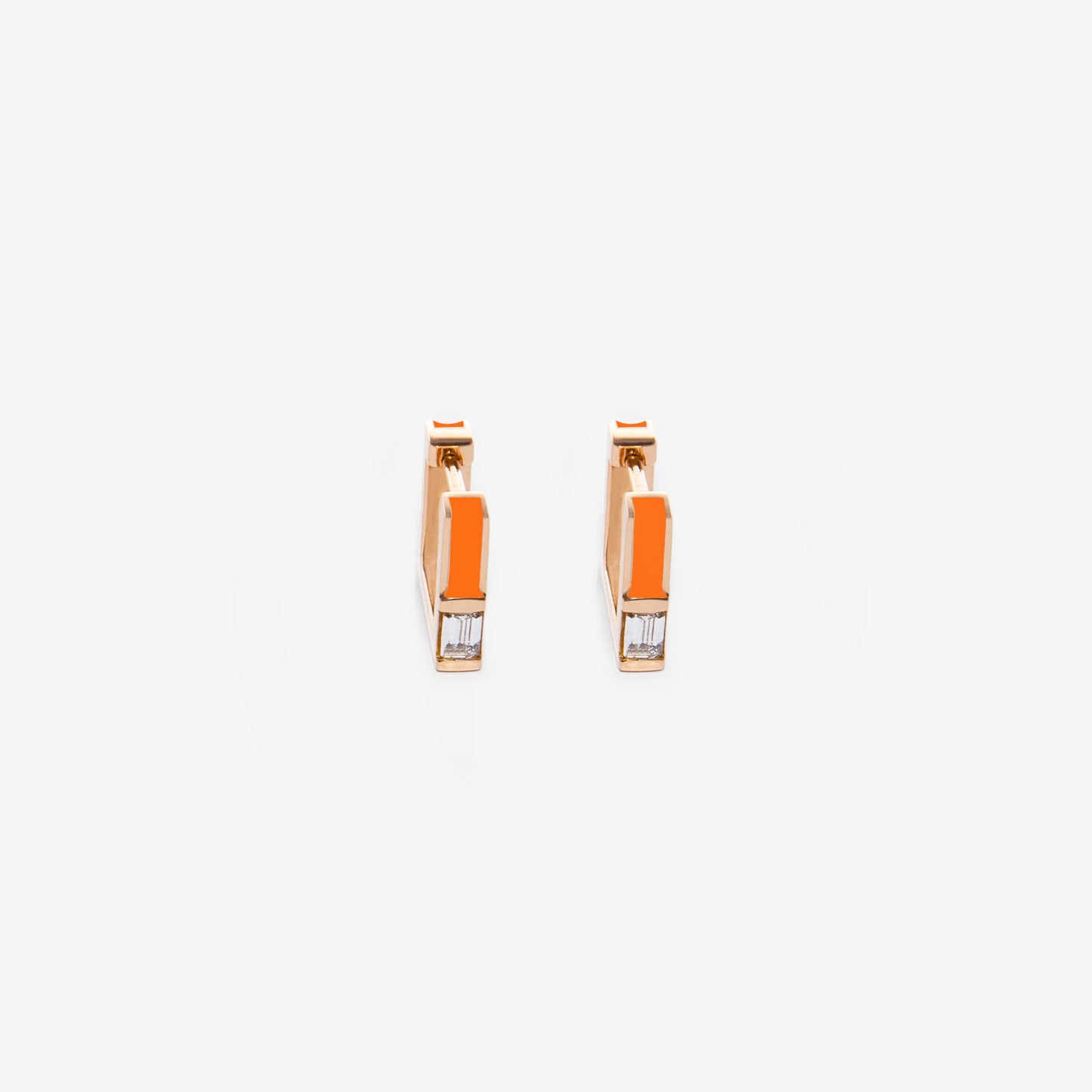 ORANGE DIAMOND EARRINGS - SQUARE