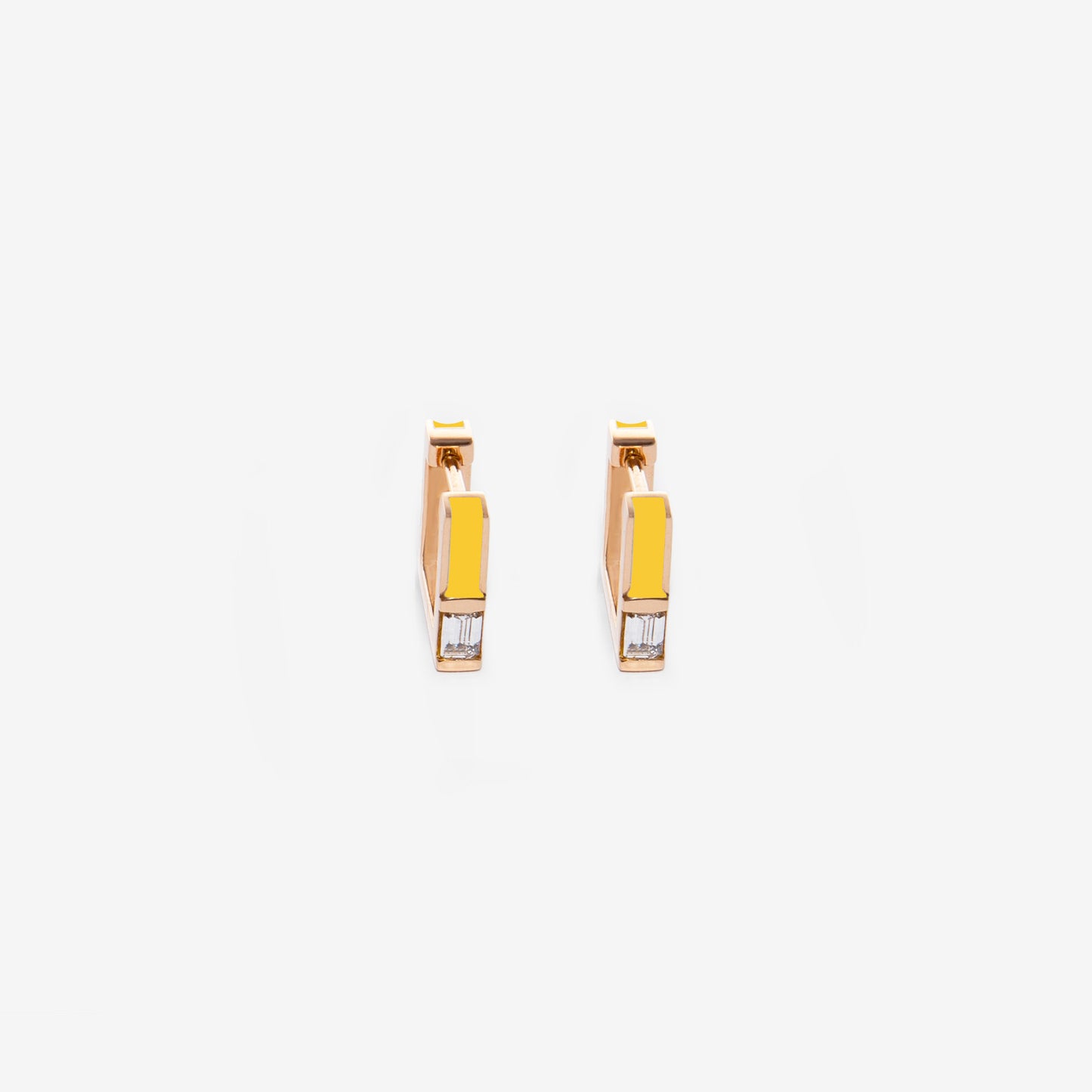 YELLOW DIAMOND EARRINGS - SQUARE