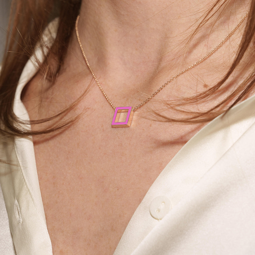 COLLANA ROSA CHIARO - SQUARE