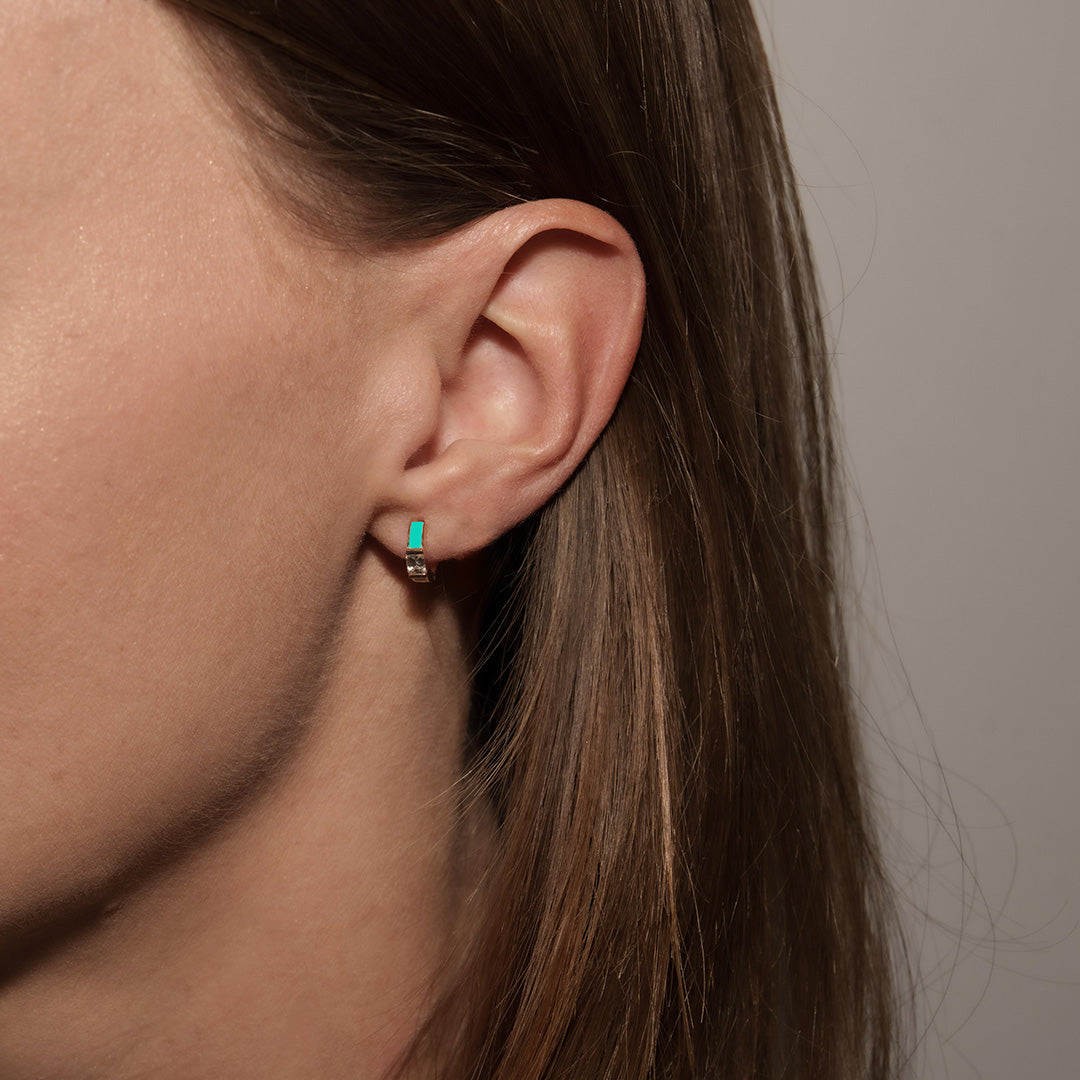 SINGLE TURQUOISE SINGLE WITH DIAMOND - INSIDE