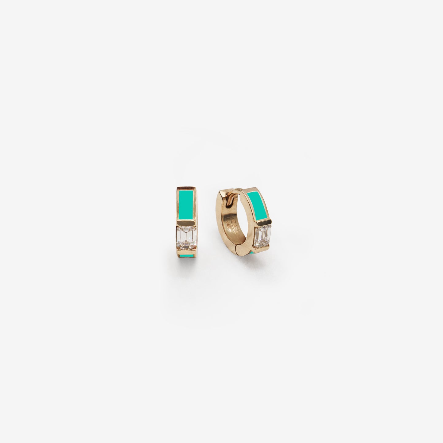 TURQUOISE EARRINGS WITH DIAMONDS - INSIDE