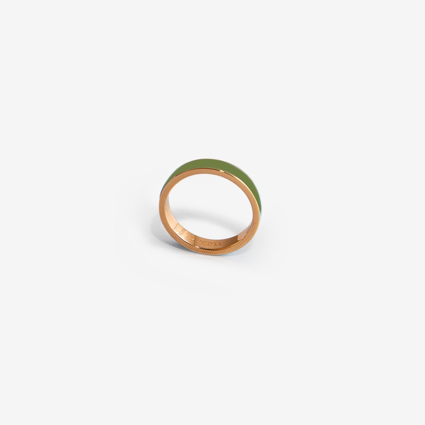 Veretta in oro rosa e smalto verde