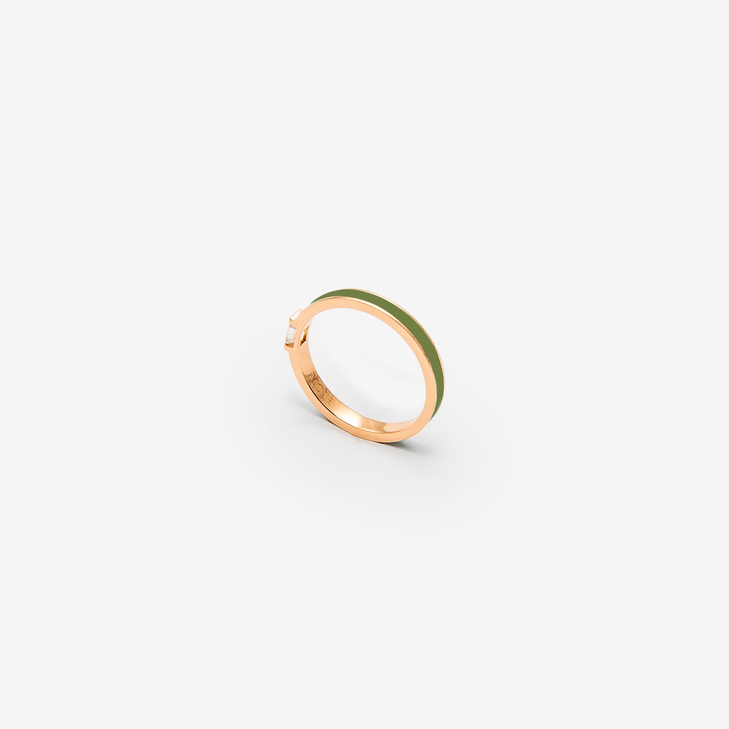 VERETTA ORO ROSA SMALTO VERDE E DIAMANTE