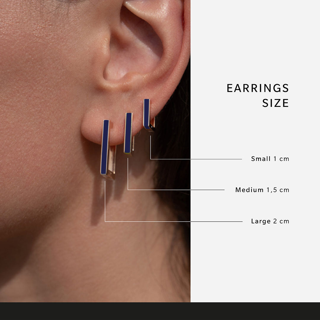 MONO ORECCHINO BLU SCURO - SQUARE