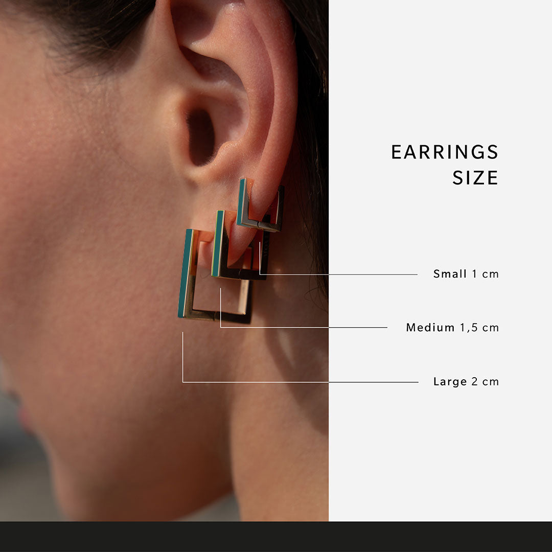 TEAL EARRINGS - SQUARE