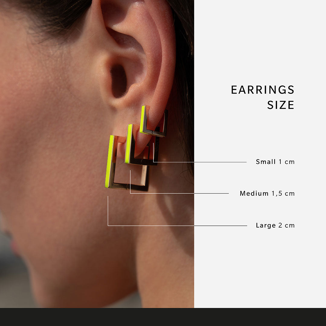 LIME GREEN EARRINGS - SQUARE