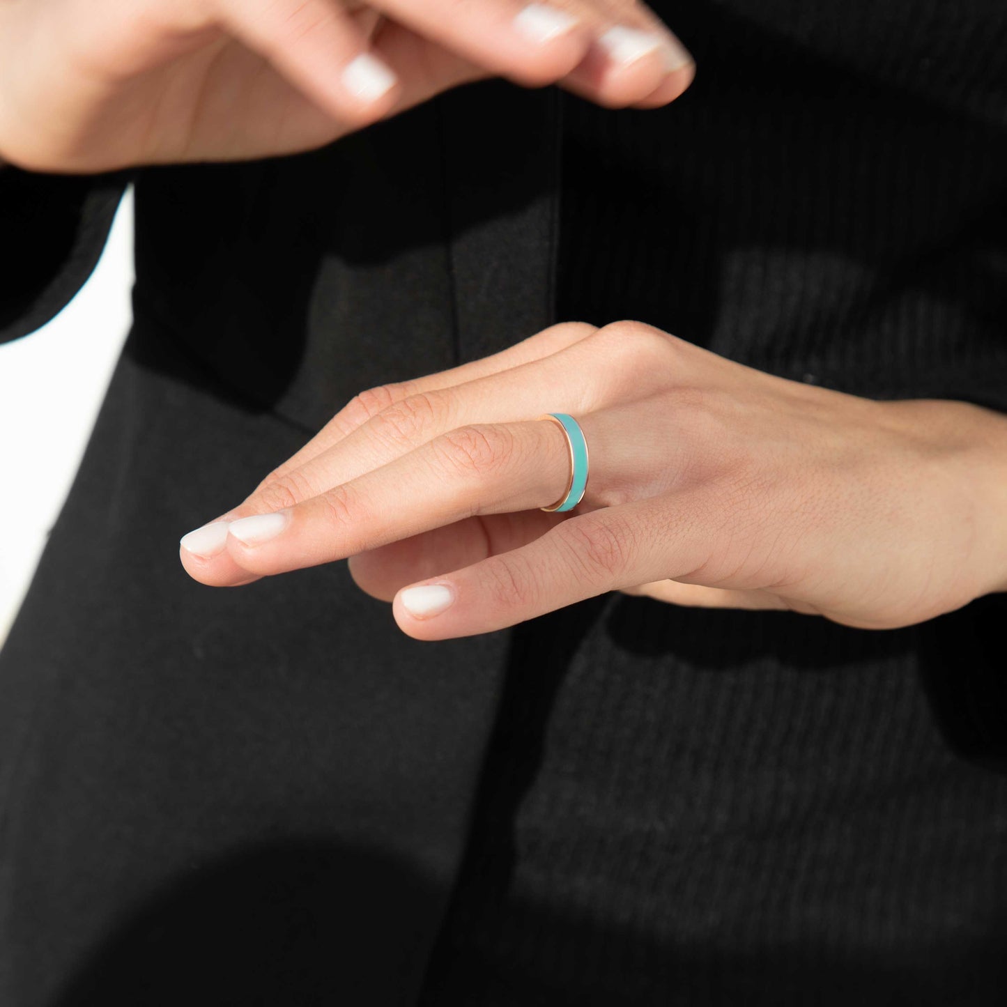 VERETTA IN ORO ROSA E SMALTO TURCHESE