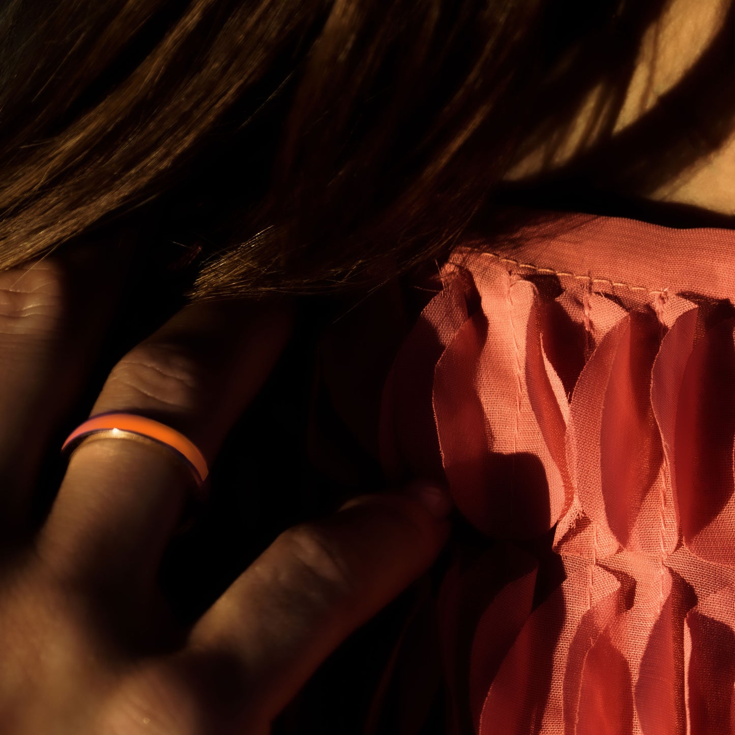 VERETTA IN ORO ROSA E SMALTO ARANCIONE