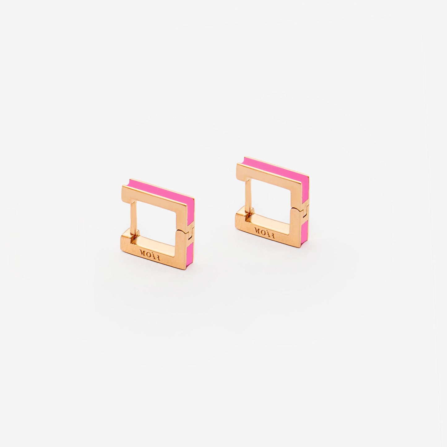 ORECCHINI SQUARE ROSA FLUO