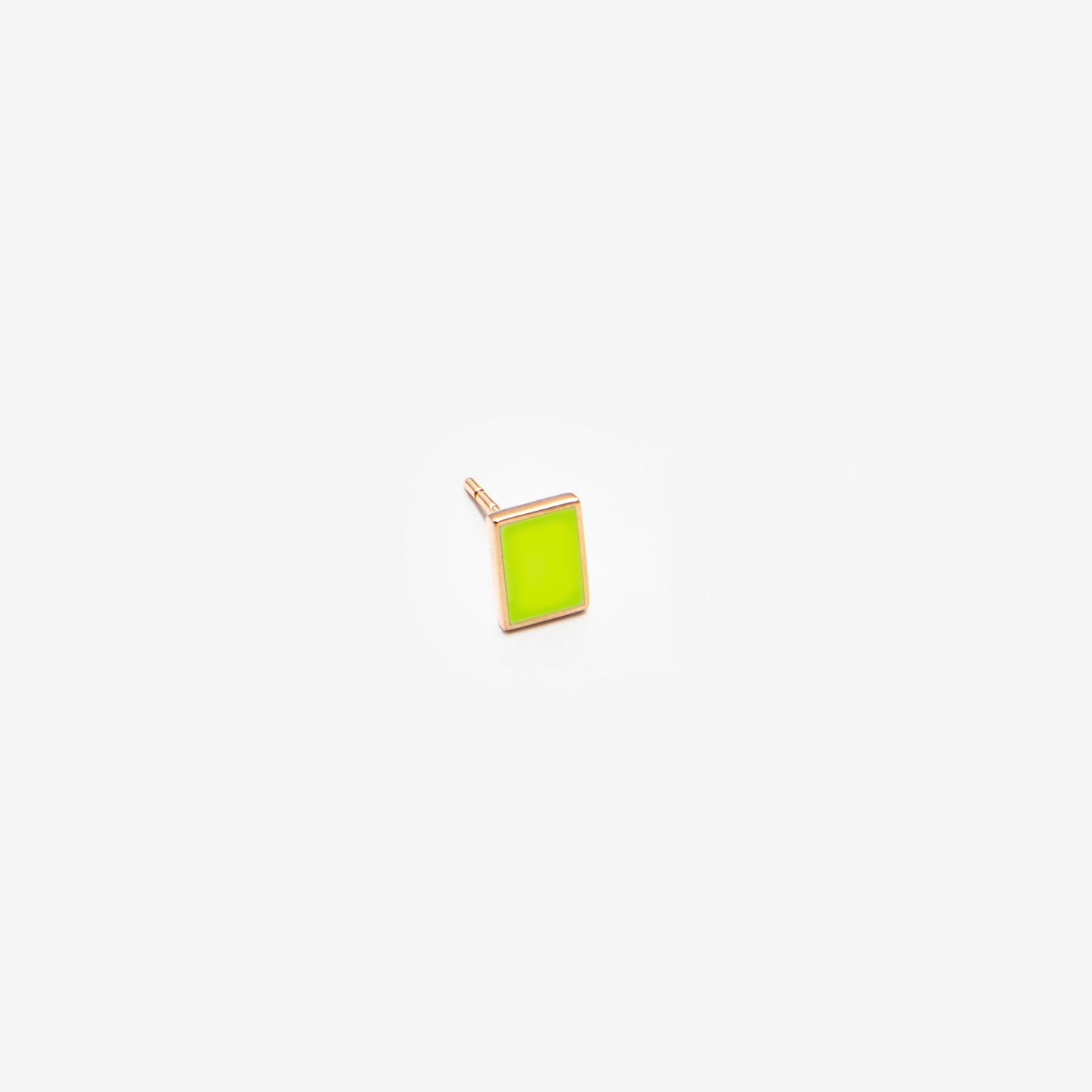 LIME GREEN FLOATING RECTANGLE SINGLE EARRING