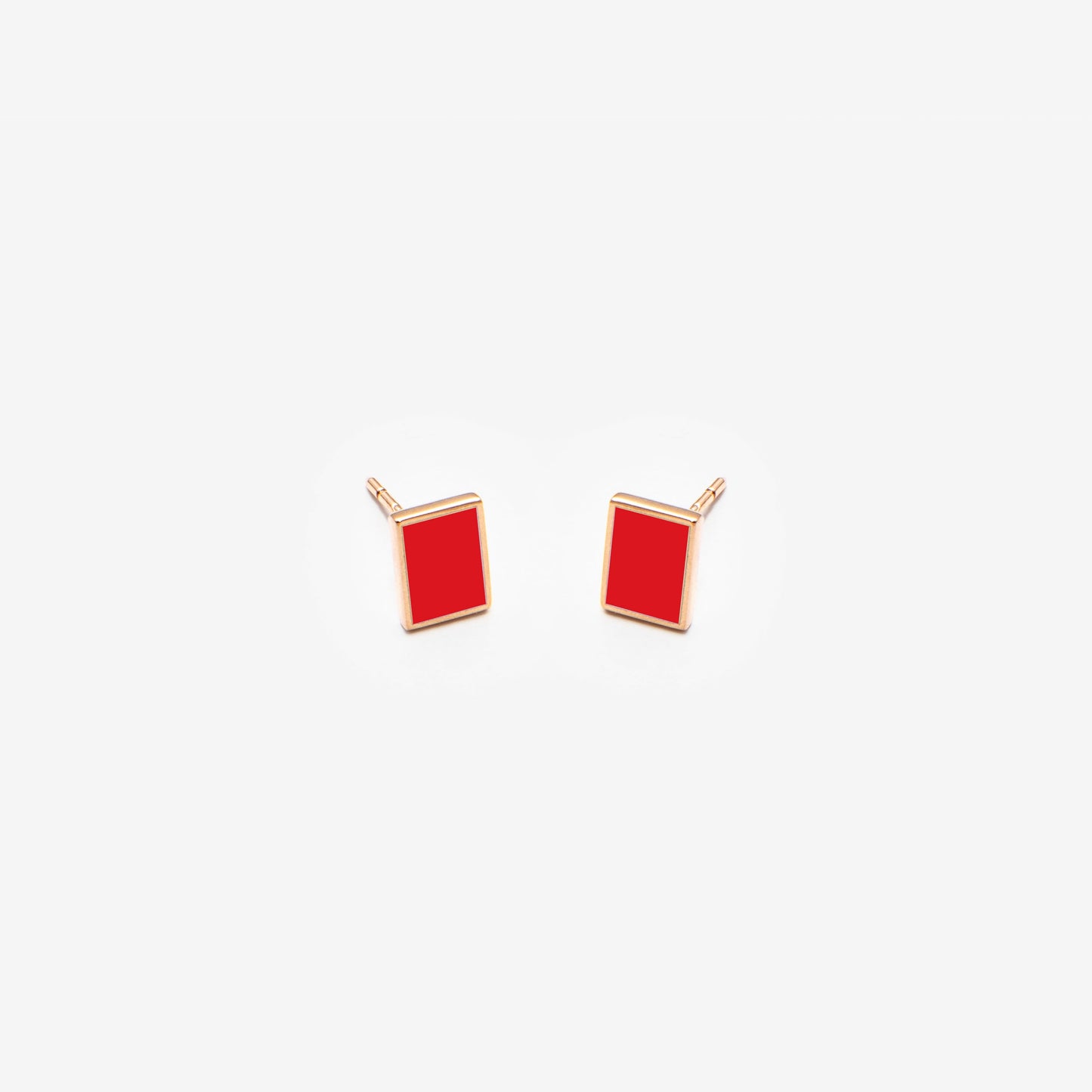 ORECCHINI RETTANGOLI FLOATING ROSSO