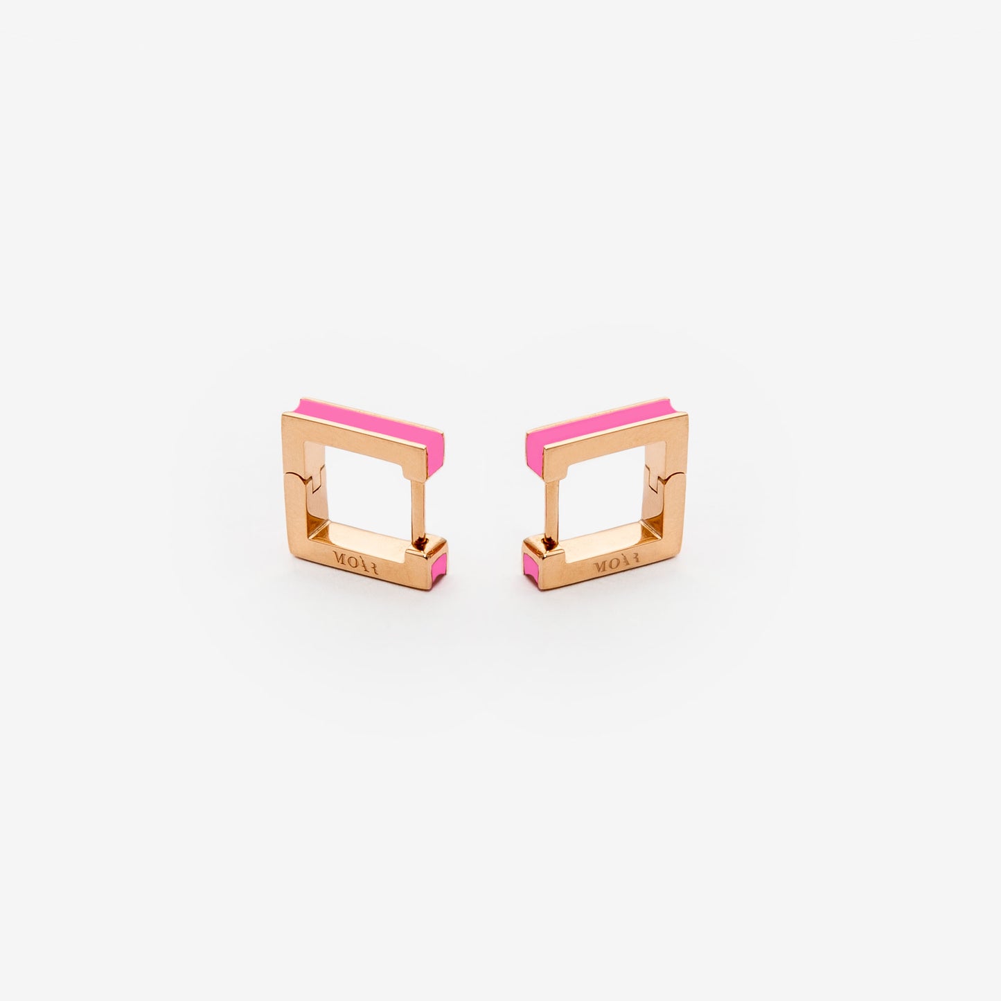 ORECCHINI SQUARE ROSA FLUO