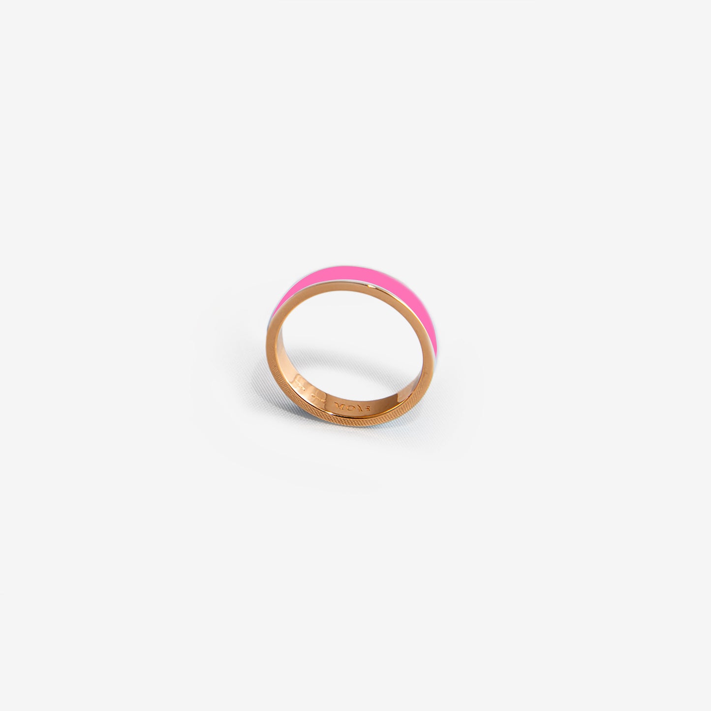Veretta in oro rosa e smalto rosa fluo