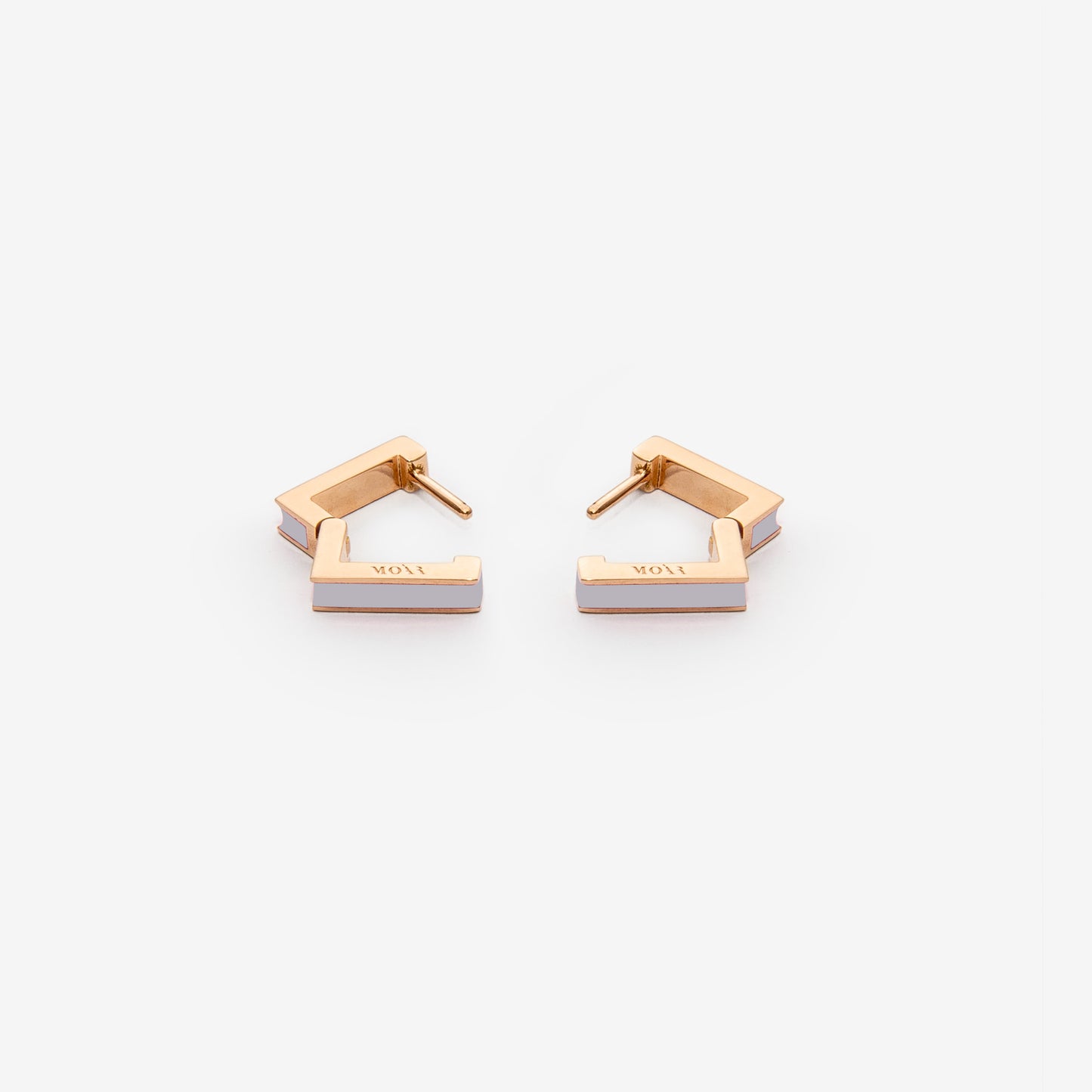 Square cool gray earrings