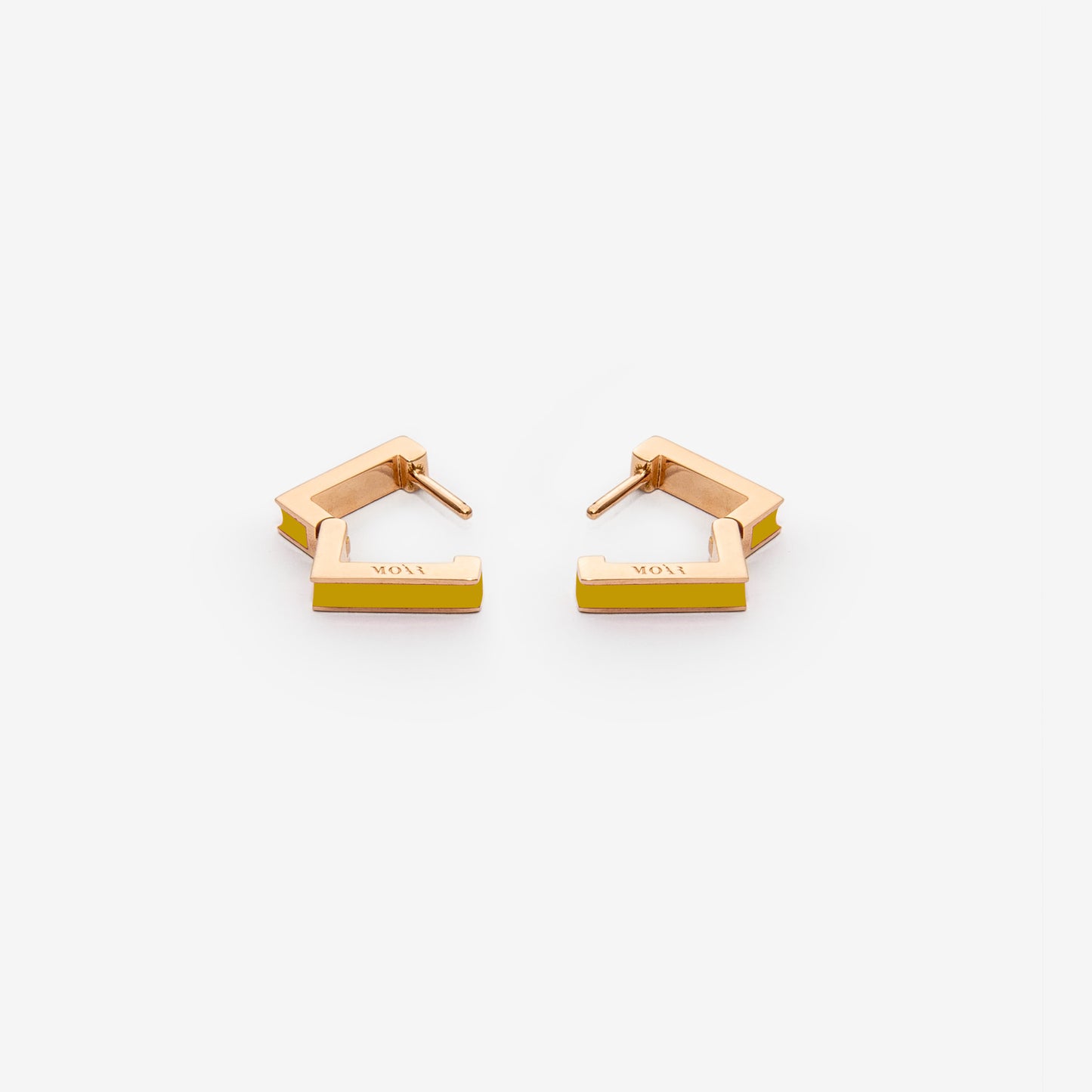 Square mustard earrings