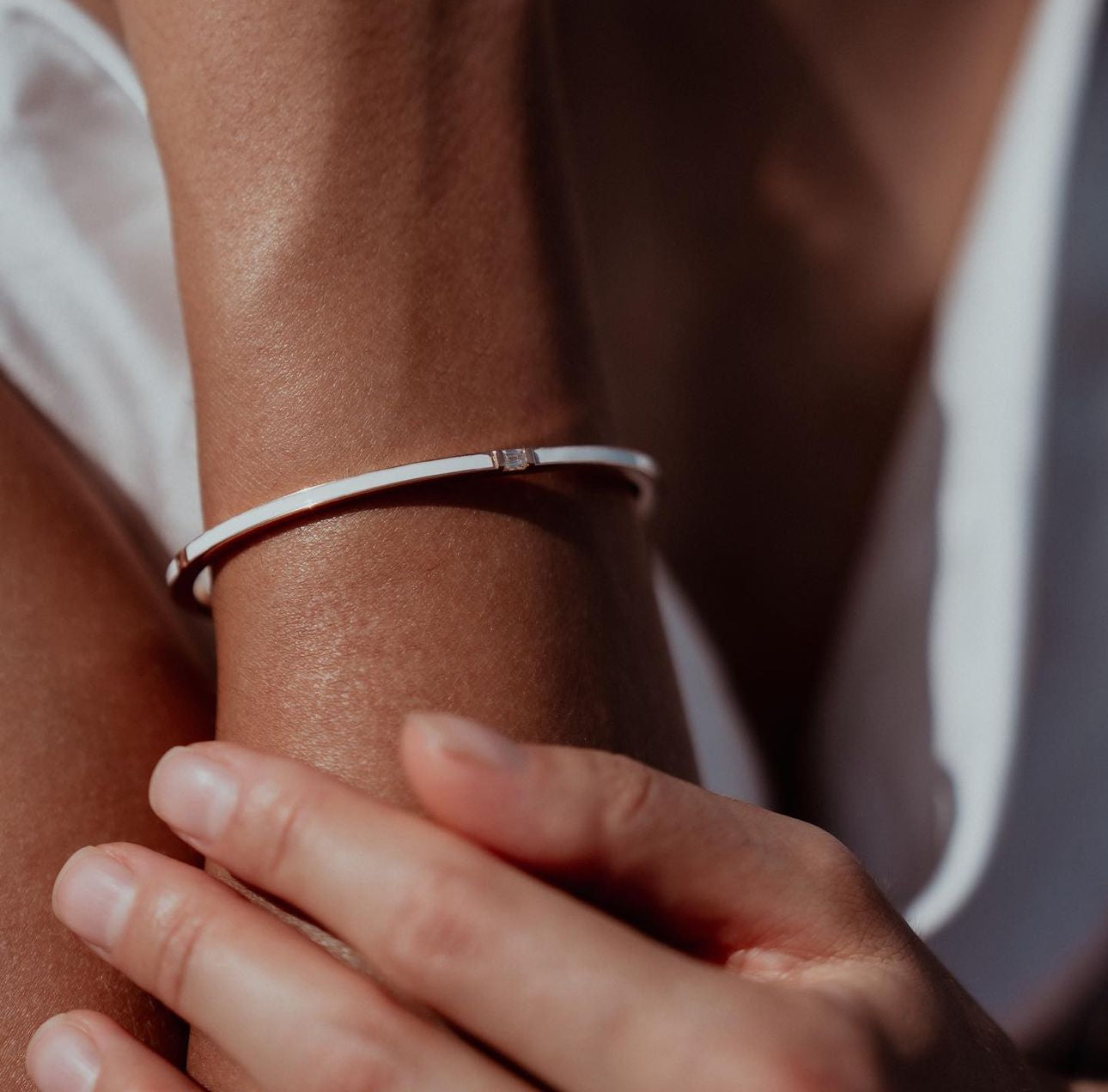 Enamel and diamond bracelet