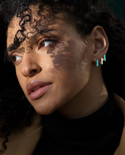 Square turquoise earrings