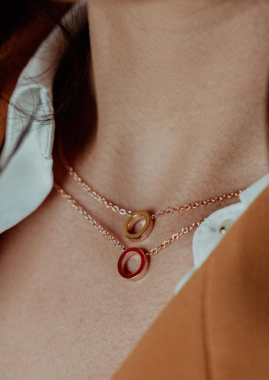 Inside burgundy necklace