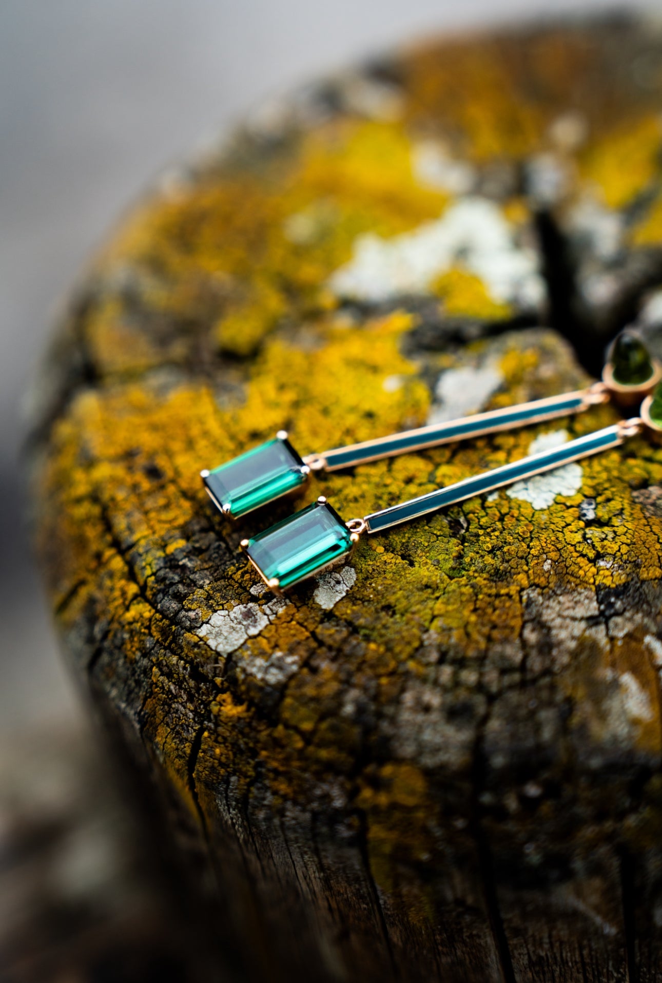 Earrings with natural Tourmalines