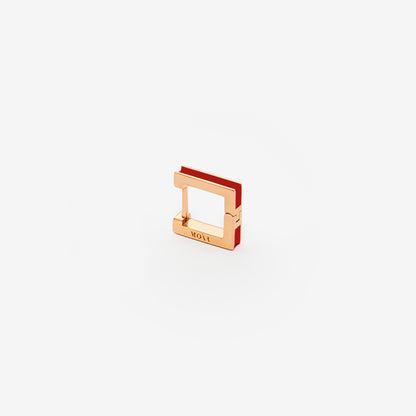 Square burgundy earring