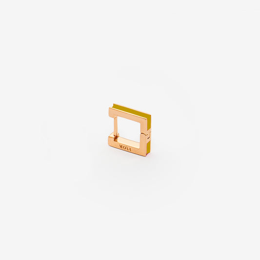 Square mustard earring
