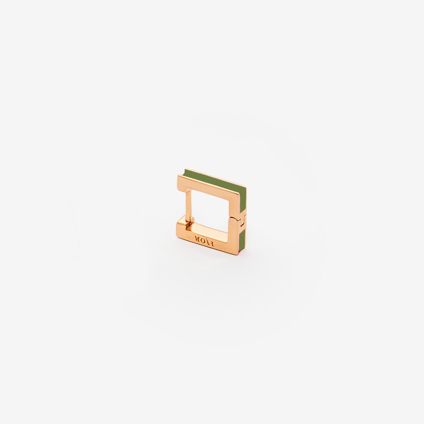 Square green earring