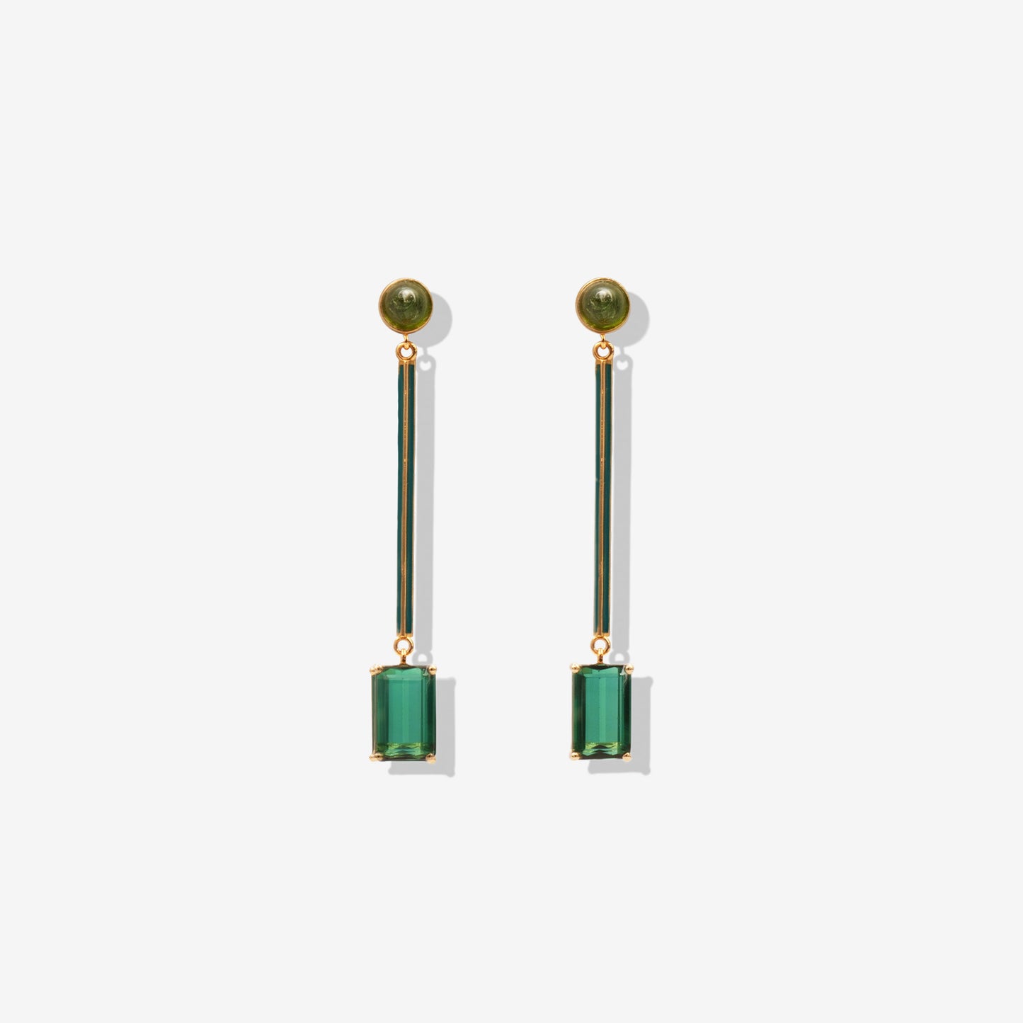 Earrings with natural Tourmalines