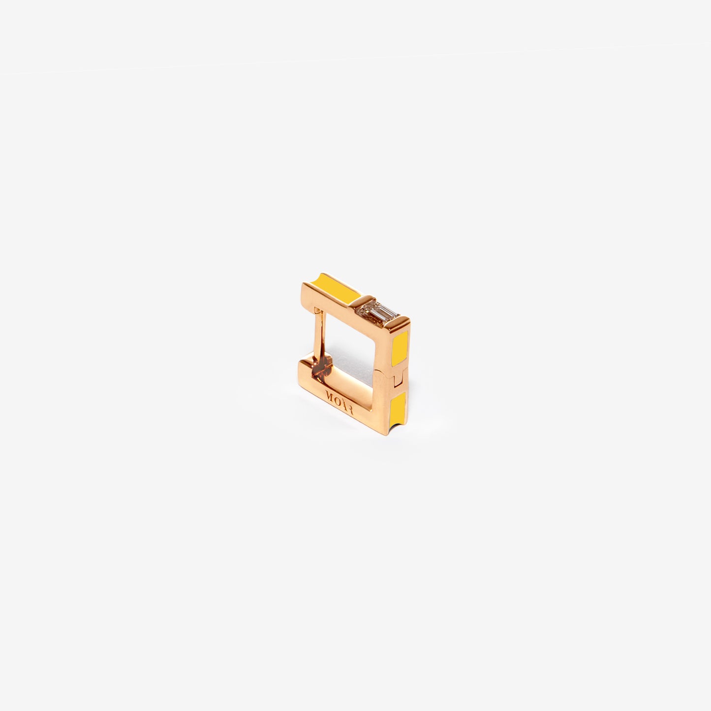 Square yellow diamond earring